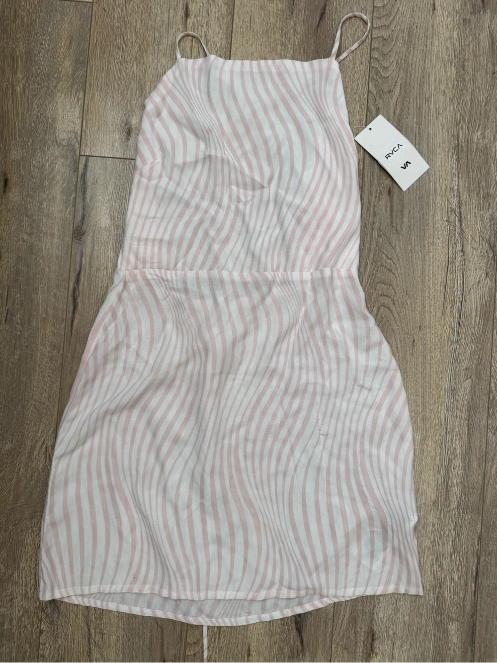 RVCA Pink & White Striped Slip Dress-brand new with tags